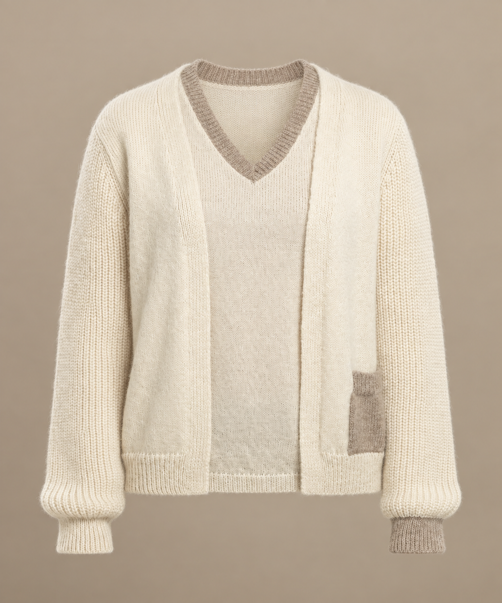 Daisy ~ alpaca cardigan, cloudy white