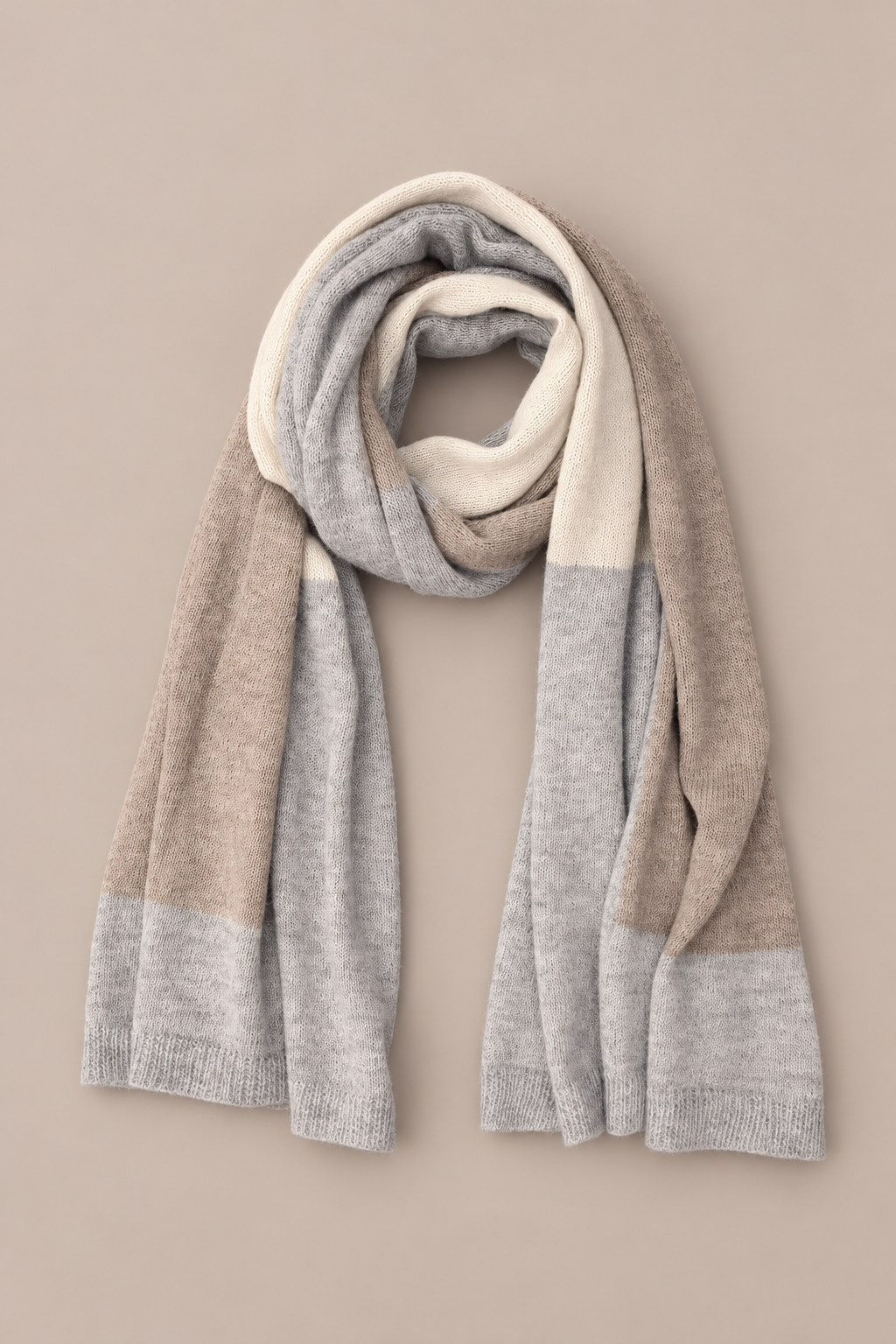 ZAKIRA colour block alpaca scarf