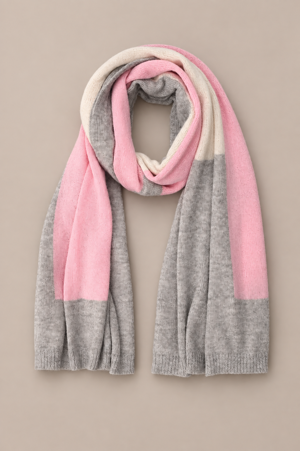 ZAKIRA colour block alpaca scarf