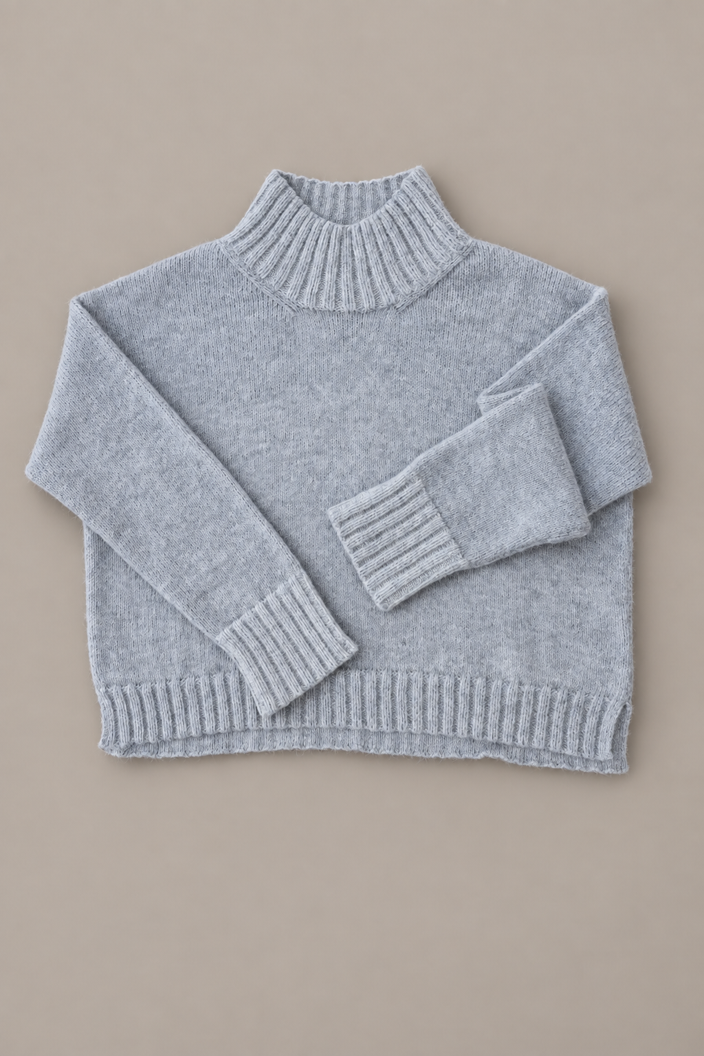 Elysée ~ alpaca hipster trui met hoge hals, light grey