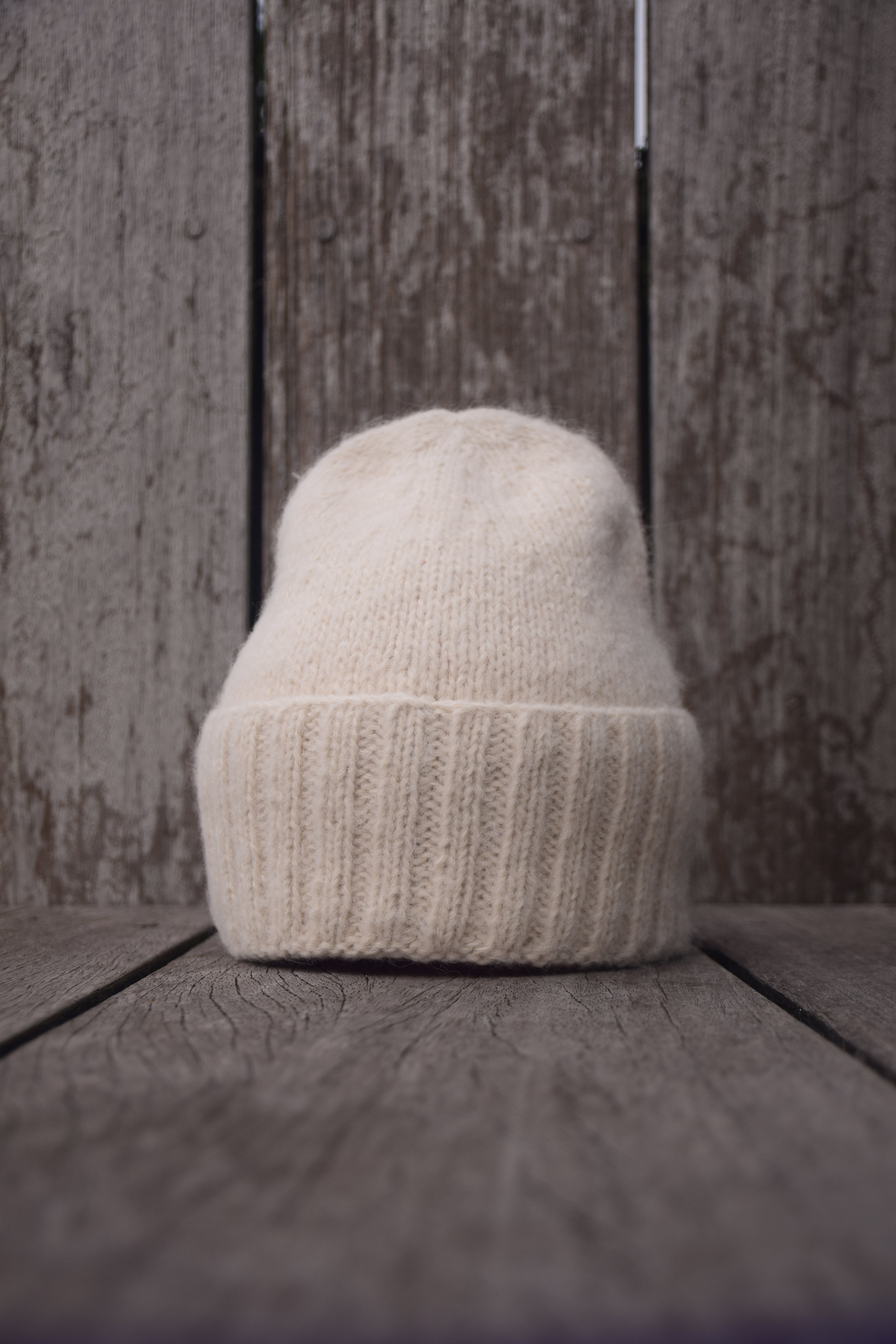HANA alpaca hat cloudy white