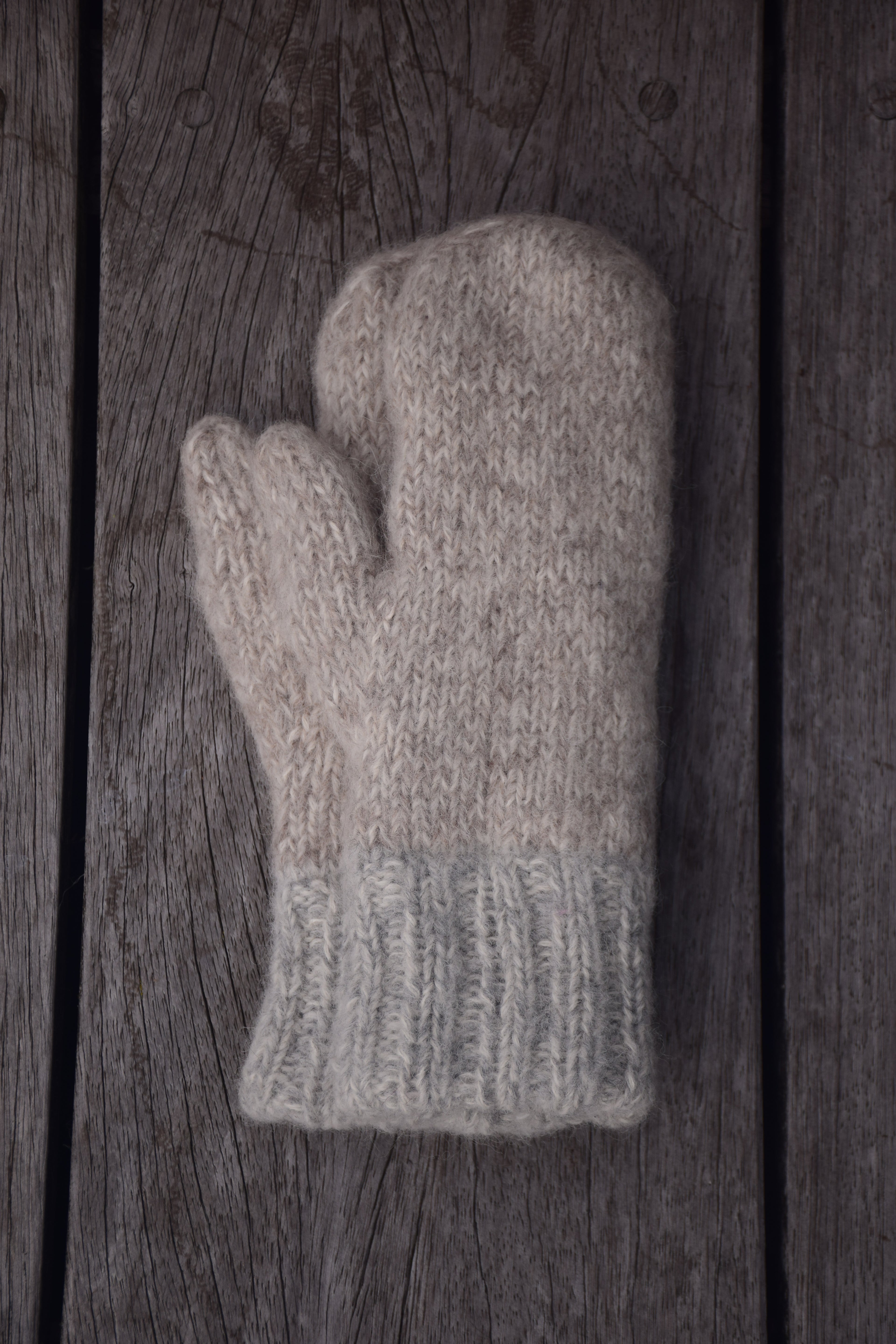 ZARA alpaca mittens light grey / cloudy white / mushroom