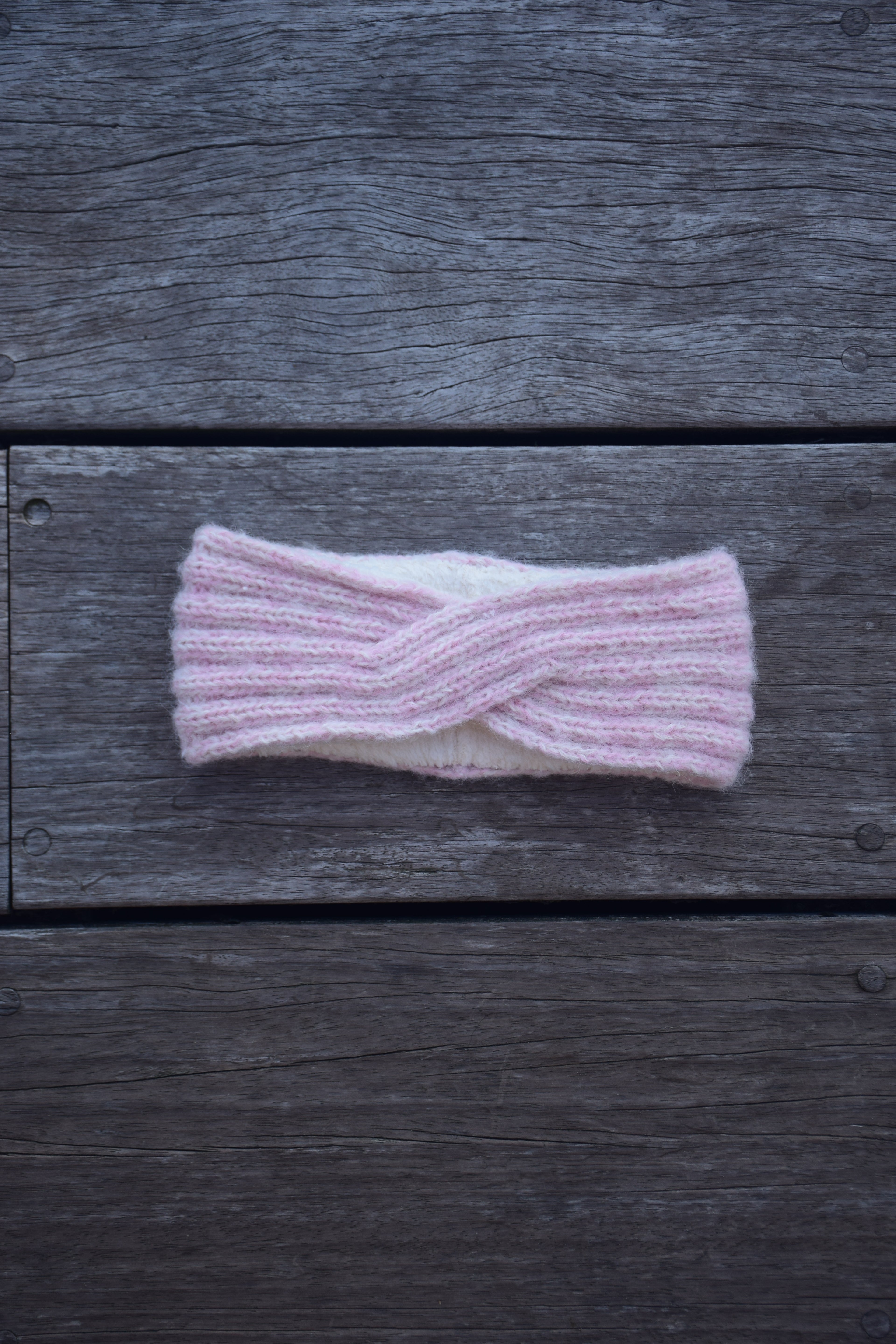 ZENA alpaca headband powder pink/cloudy white