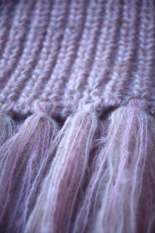 ELARA alpaca scarf with fringes