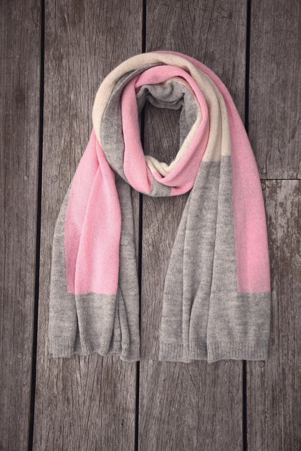 ZAKIRA colour block alpaca scarf